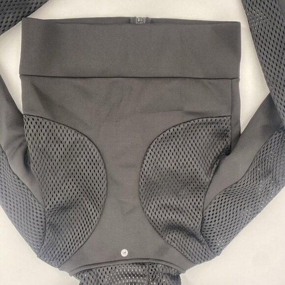 90 DEGREE Reflex Size Small Black Fishnet Scuba Full Zip Hooded Jacket Cropped - Picture 10 of 13